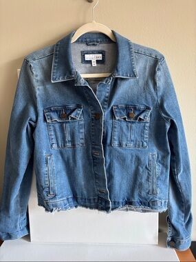 LOFT Light Blue Denim Jean Jacket with Chest Pockets